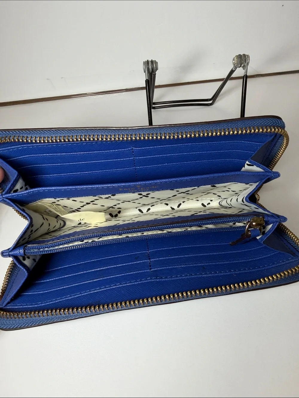 Kate Spade Neda Newbury Lane Zip Wallet Royal Blue Gold Hardware